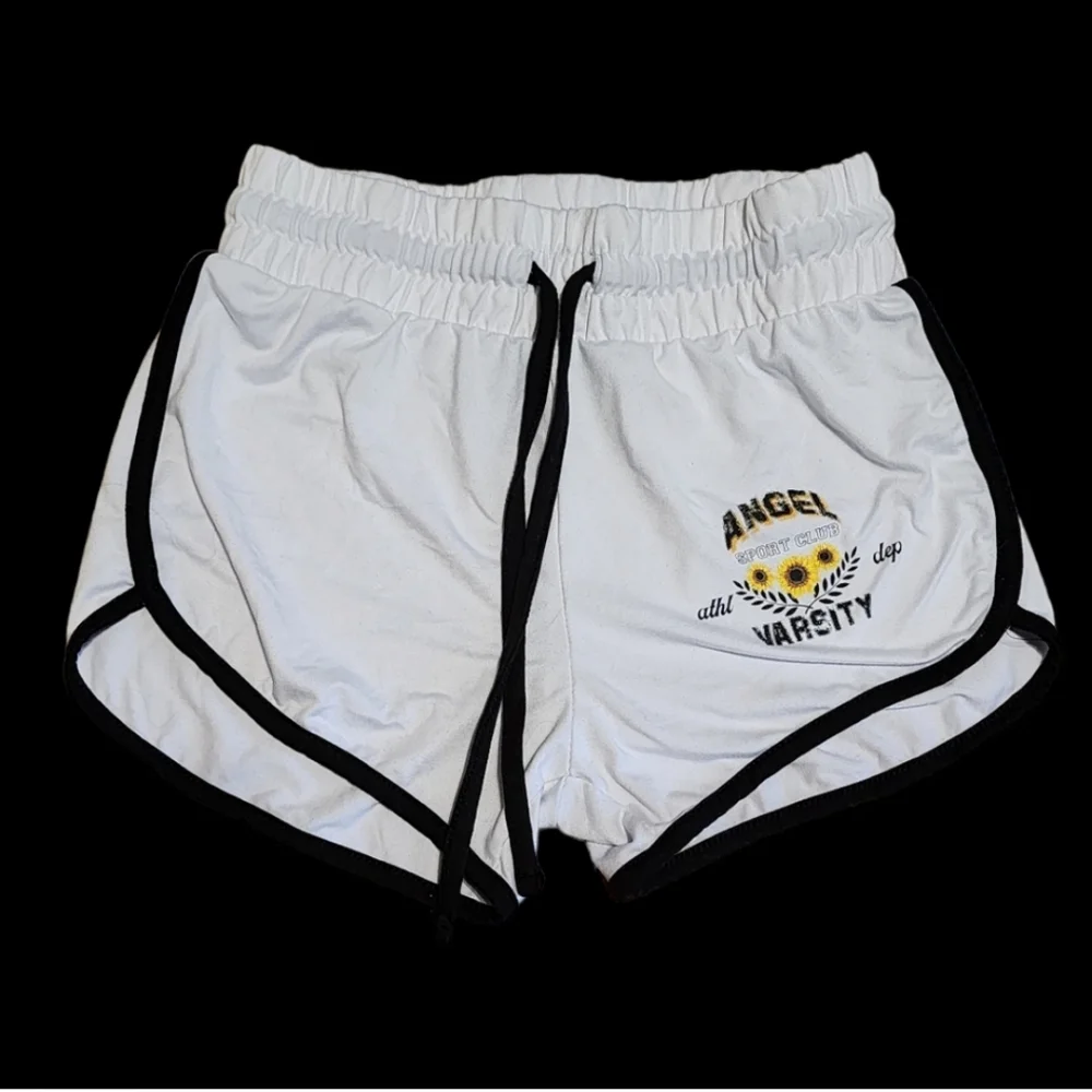 🌻 Rue21 Sunflower Drawstring Shorts – Juniors Size Small White & Black ·